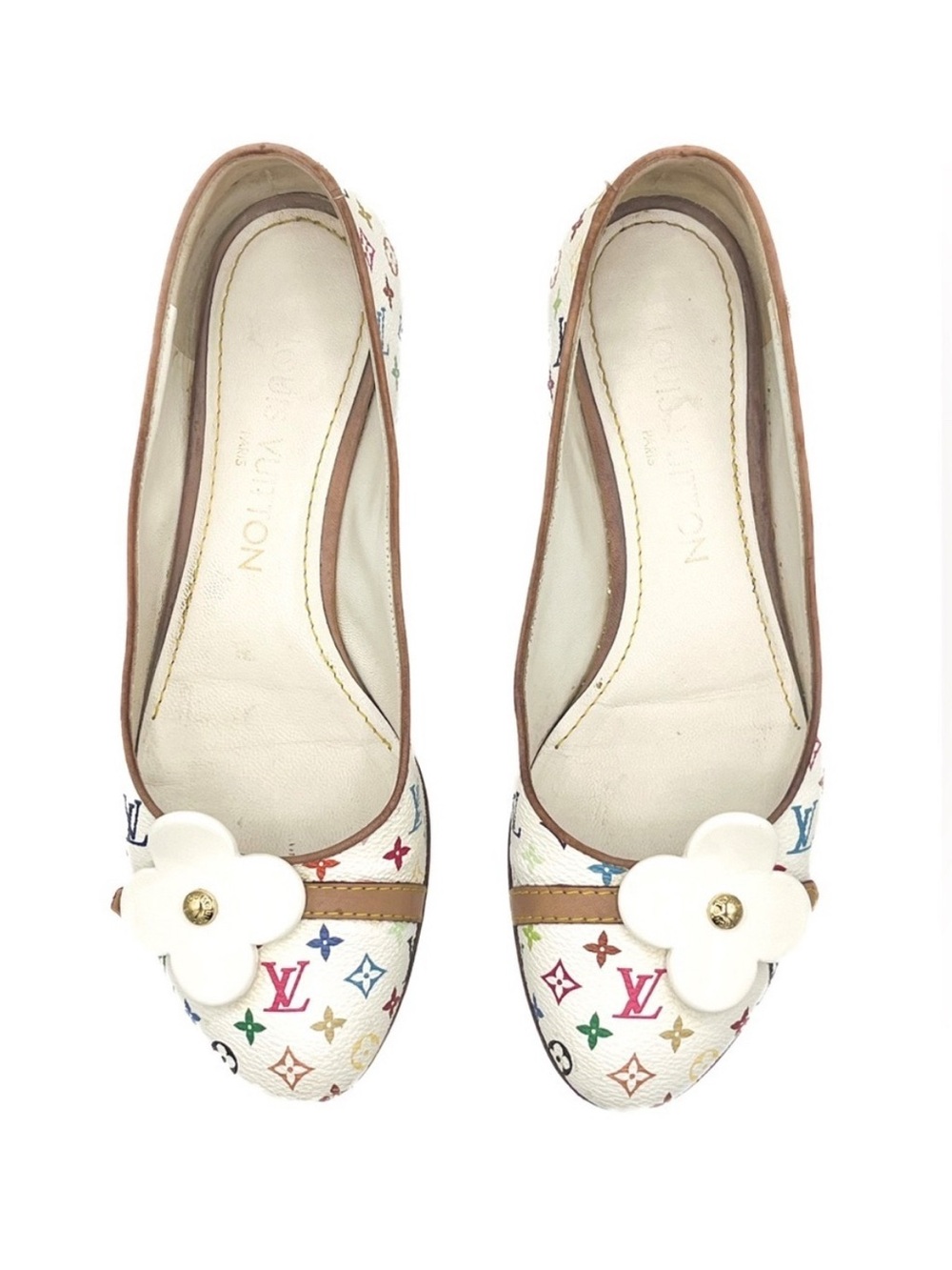 Louis Vuitton 2003 Takashi Murakami Romy Vintage Monogram Flower Ballerina Flats